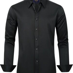 Black Flex Button Up  Shirt 2XL